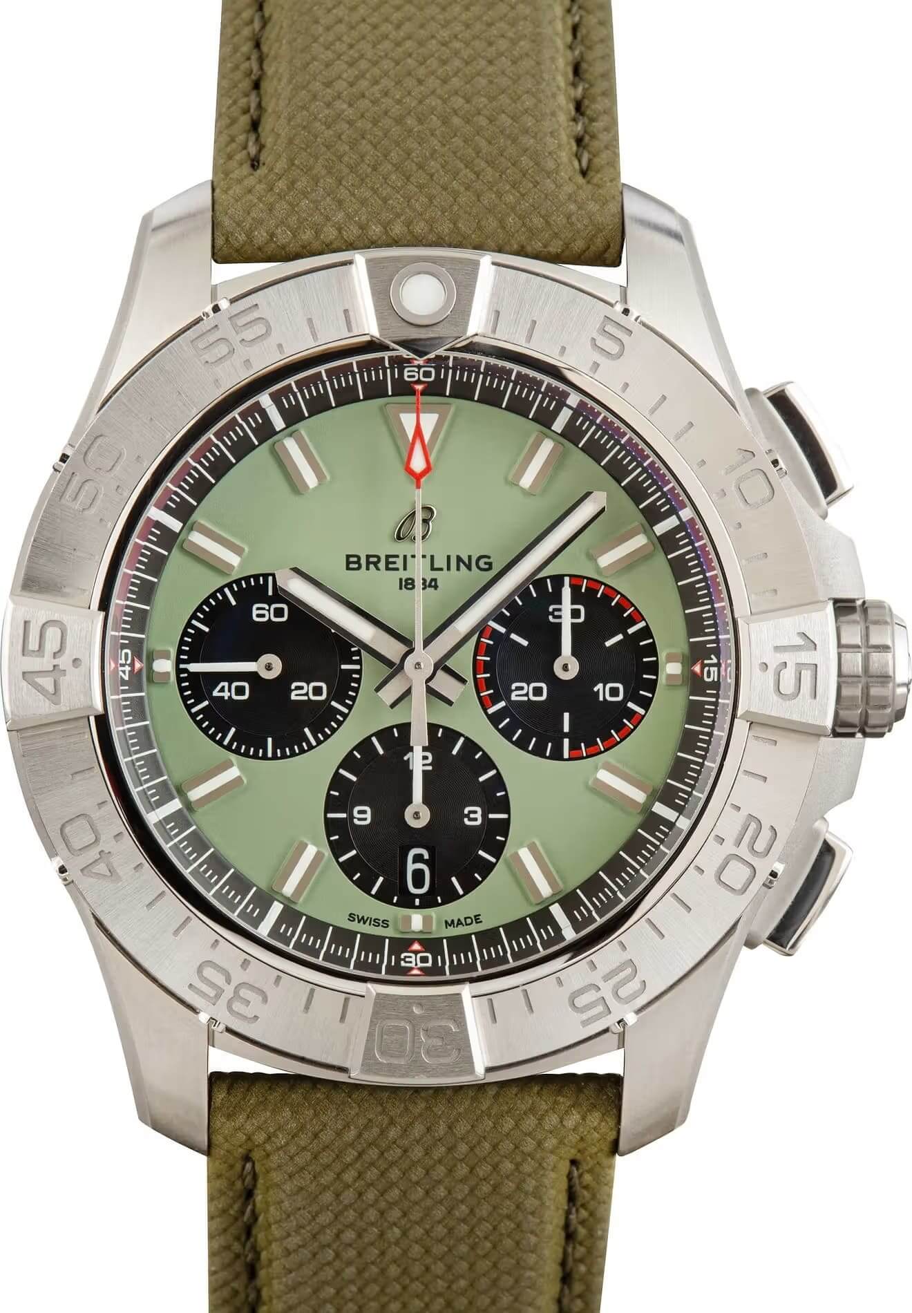 Breitling Avenger B01 Chronograph 44 Stainless Steel AB0147101L1X1 Green Dial Replica