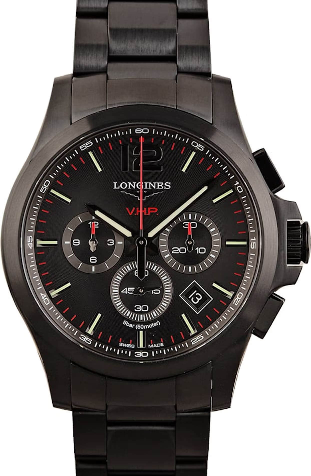 Longines Conquest V.H.P. Black PVD Stainless Steel L3.727.2.56.6 Black Dial Replica