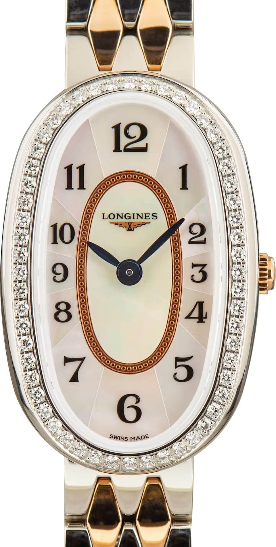 Longines Symphonette Steel & Rose Gold L2.305.5.88.7 Mother of Pearl with Arabic numerals Dial Replica