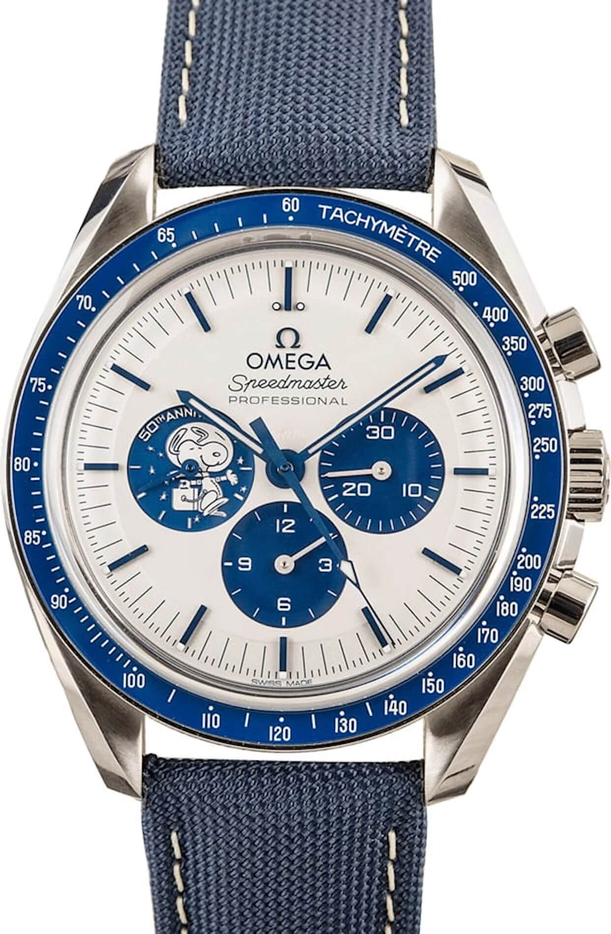 Omega Speedmaster Anniversary Series Silver Snoopy Award Blue&White Dial Replica