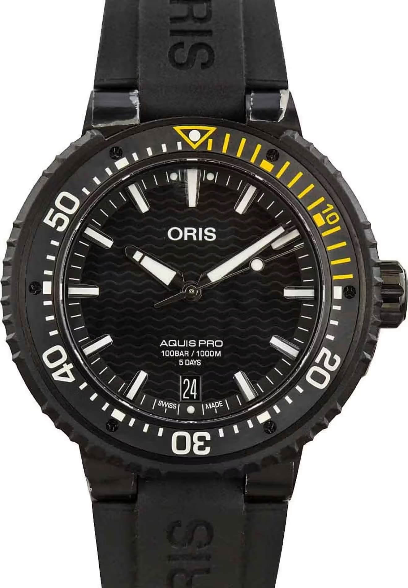 Oris AquisPro Date Calibre 400 01 400 7767 7754-07 426 64BTEB Black Rubber Strap Black Dial Replica