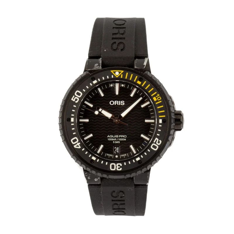 Oris AquisPro Date Calibre 400 01 400 7767 7754-07 426 64BTEB Black Rubber Strap Black Dial Replica