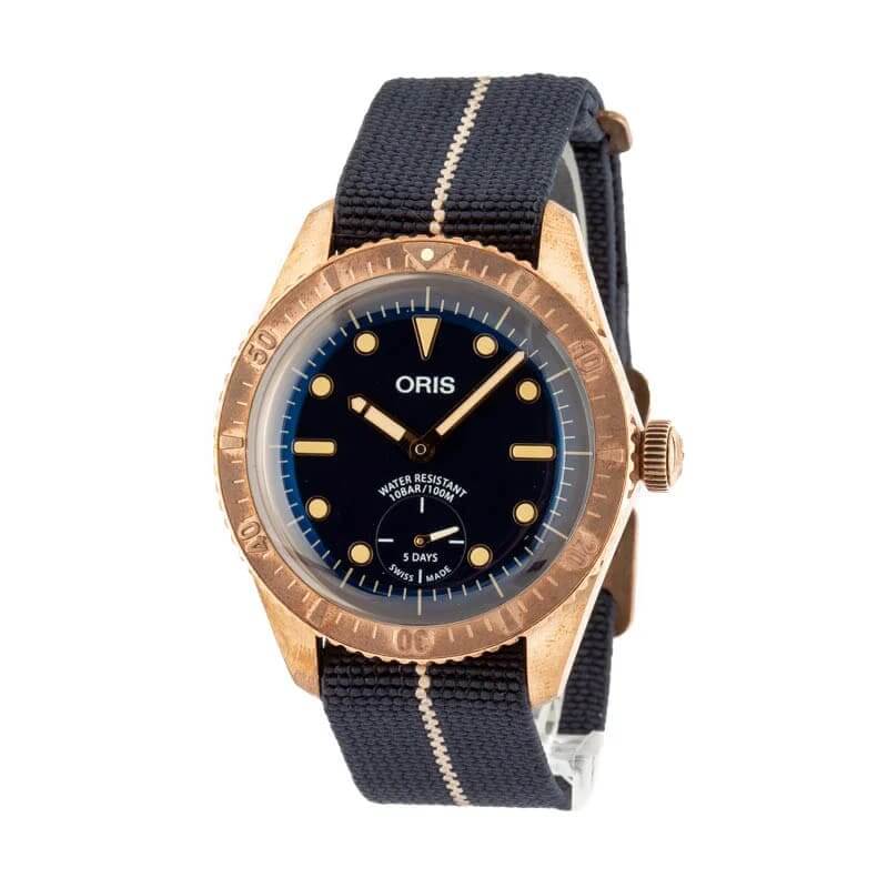 Oris Divers Carl Brashear Calibre 401 Limited Edition Bronze Black 01 401 7764 3185-Set Navy Blue Dial Replica