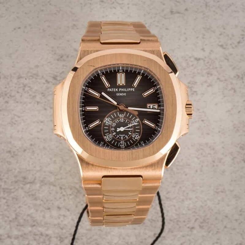 Patek Philippe Nautilus Flyback Chronograph 18k Rose Gold 5980R-001 Gradient Brown Dial Replica