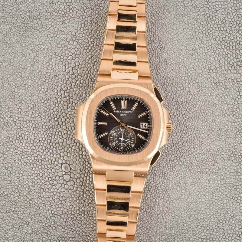 Patek Philippe Nautilus Flyback Chronograph 18k Rose Gold 5980R-001 Gradient Brown Dial Replica