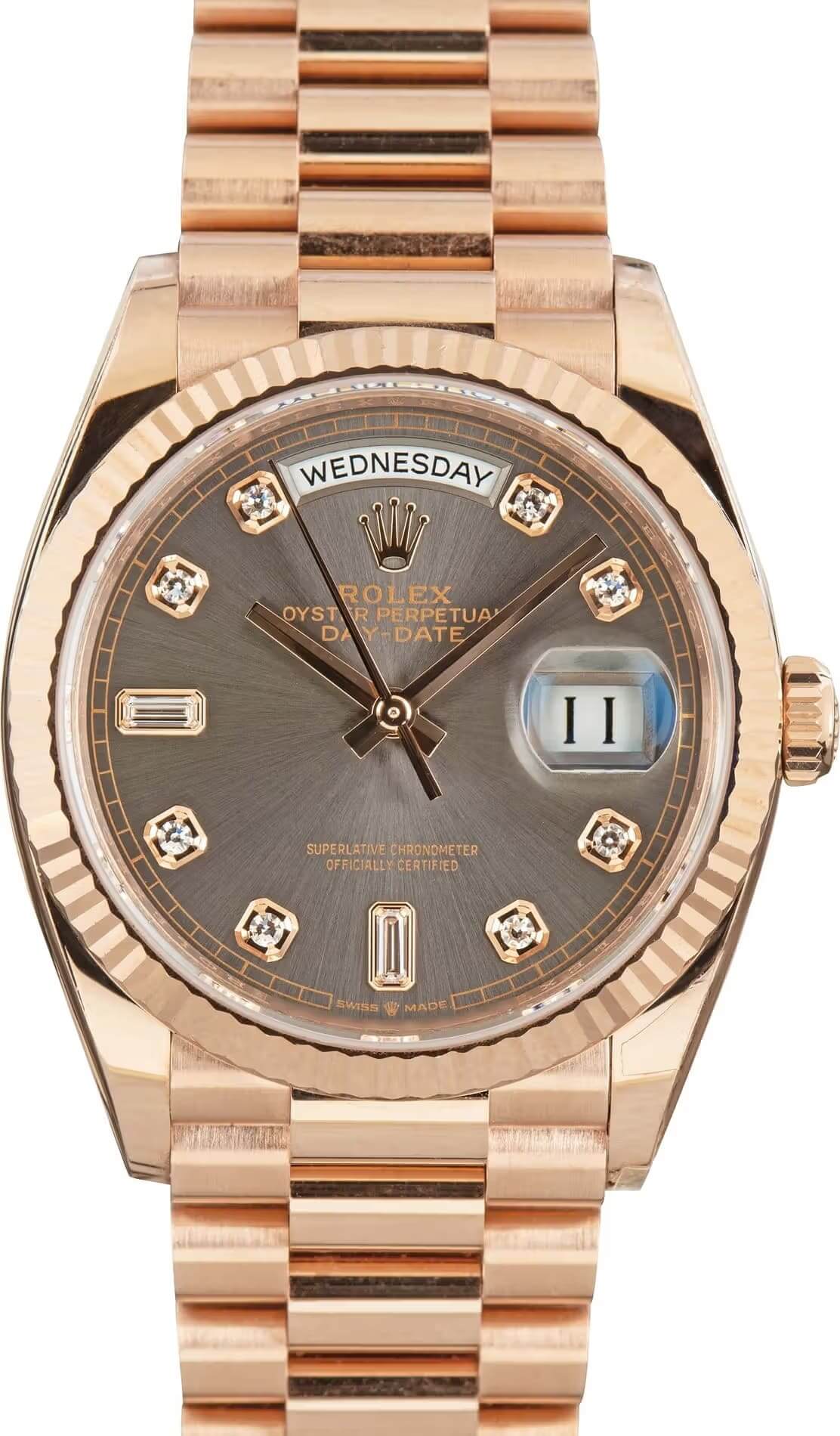 Rolex Day-Date President 128235 Everose Gold Chocolate Dials Replica