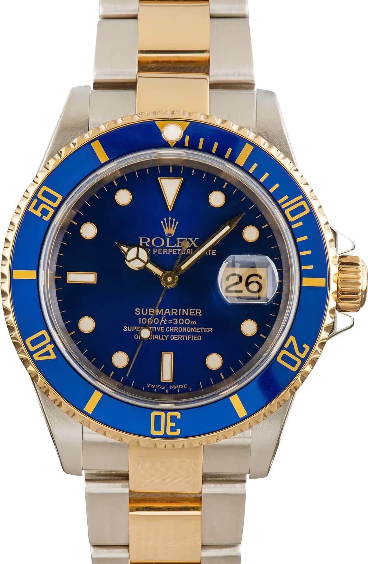 Rolex Submariner 16613 Two Tone Blue Dial Replica