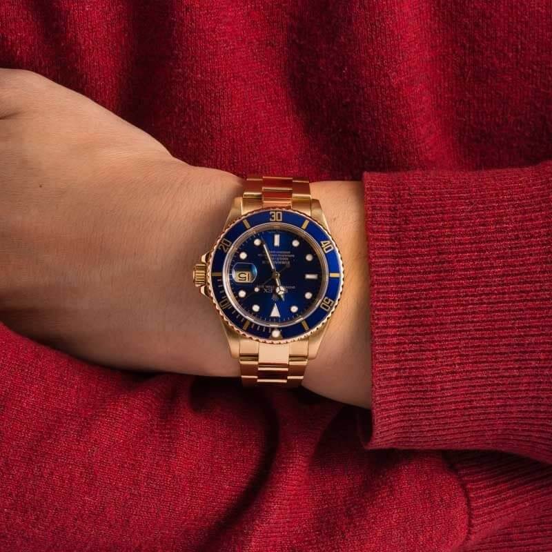 Rolex Submariner 18k Gold Model 16618 Black-Blue Dial Replica