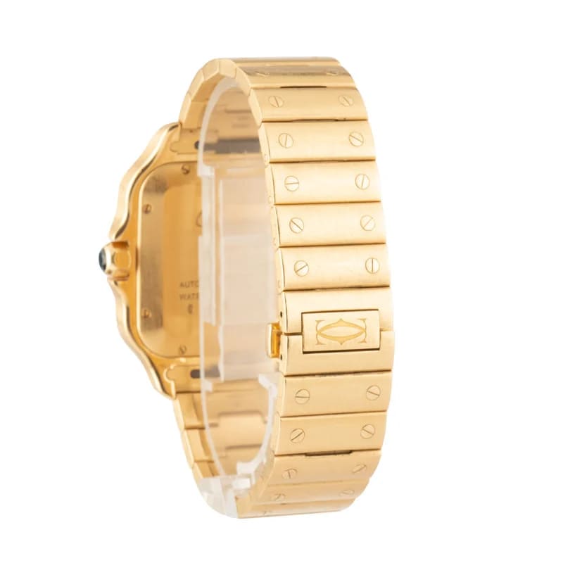 Cartier Santos 100 WGSA0029  Watch 18k Yellow Gold Silver Dial Replica