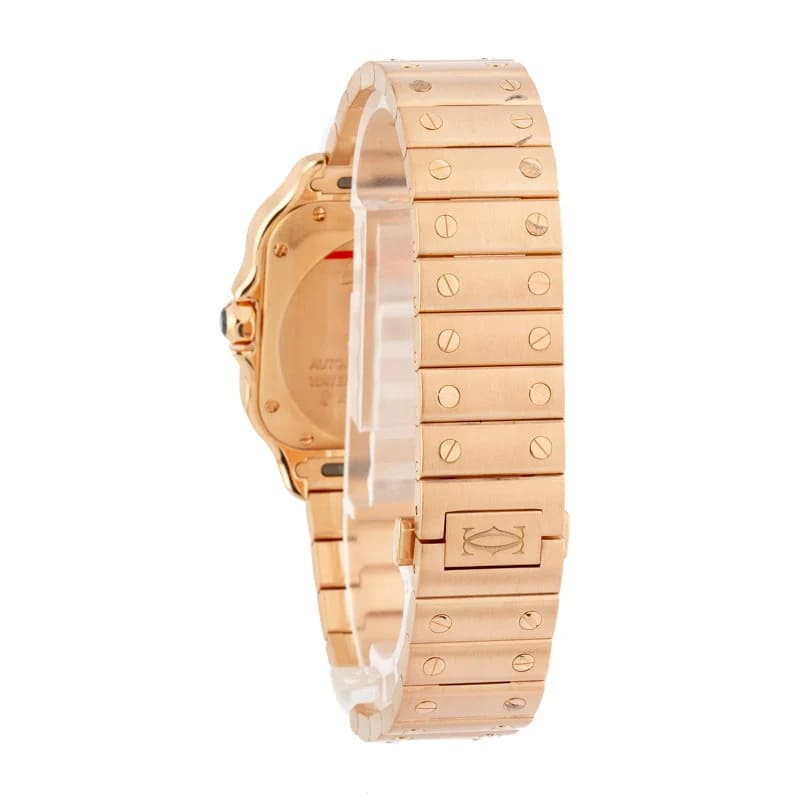 Cartier Santos De Cartier WGSA0031 18k Rose Gold Silver Dial Replica