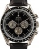 Omega Speedmaster Calibre 321 Platinum on Leather Strap Black Dial Replica