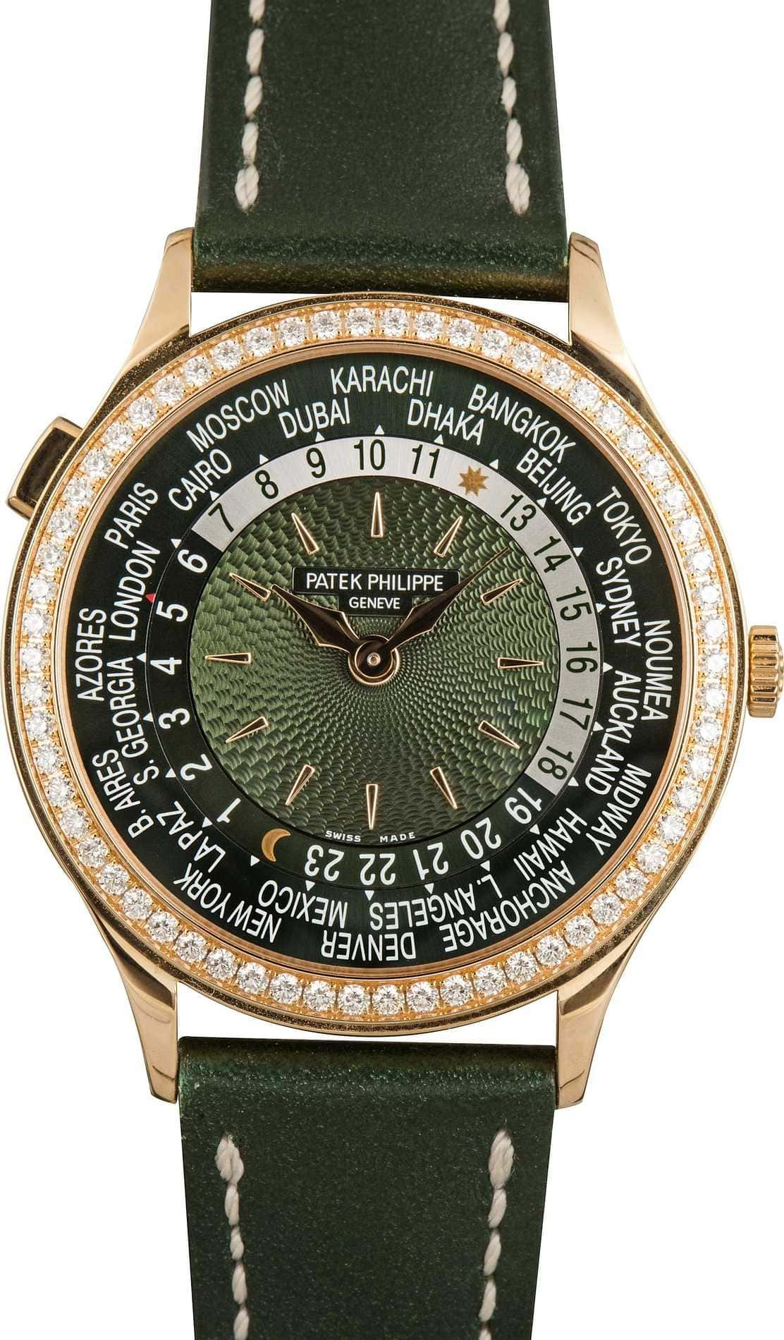 Patek Philippe Complications 7130R Rose Gold Olive Green Dial Replica