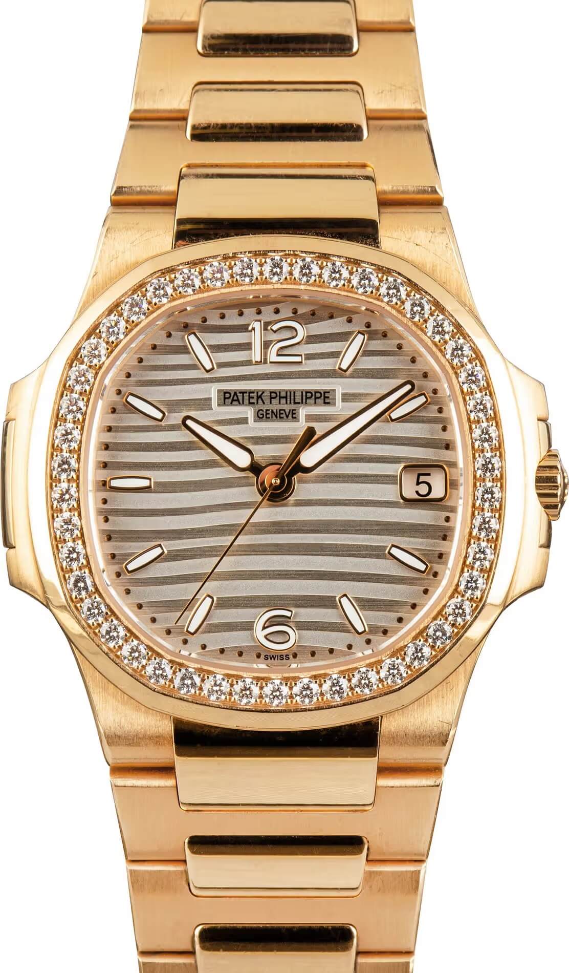 Patek Philippe Nautilus Rose Gold Diamond Bezel 7010/1R-012 Replica